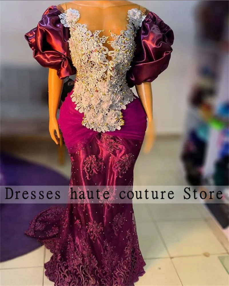 

Aso Ebi African Appliques Evening Dresses Long Luxury 2022 Plus Size Wedding Guest Dresses For Women Formal Party Gowns