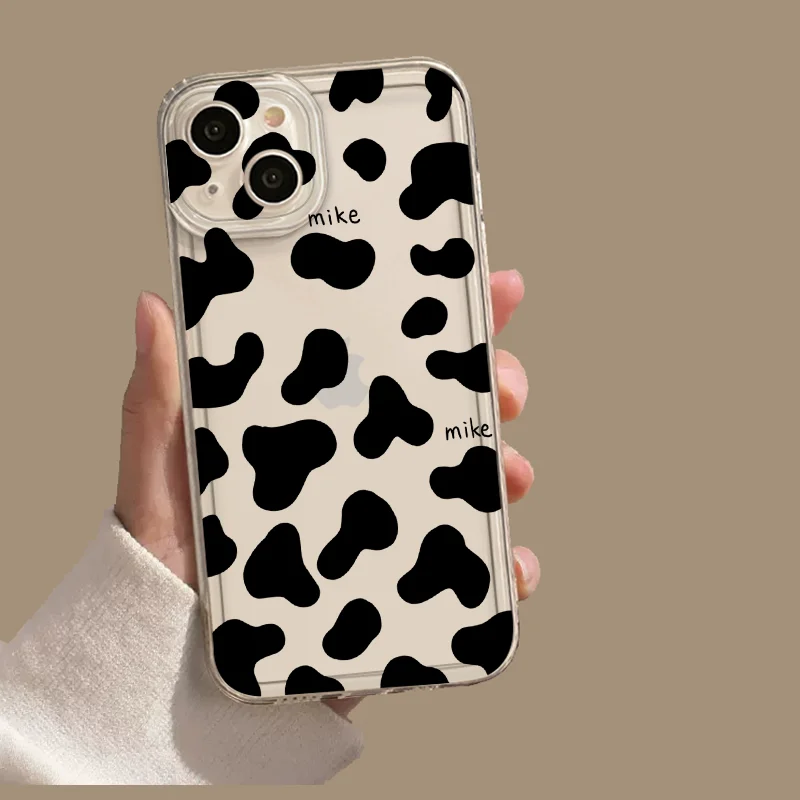 Фото Милый мультяшный чехол для телефона с принтом коровы для Samsung Galaxy S26 Ultra S25 S24 S23 S22 Plus S21 FE S20 5G, прозрачный мягкий чехол-накладка №4