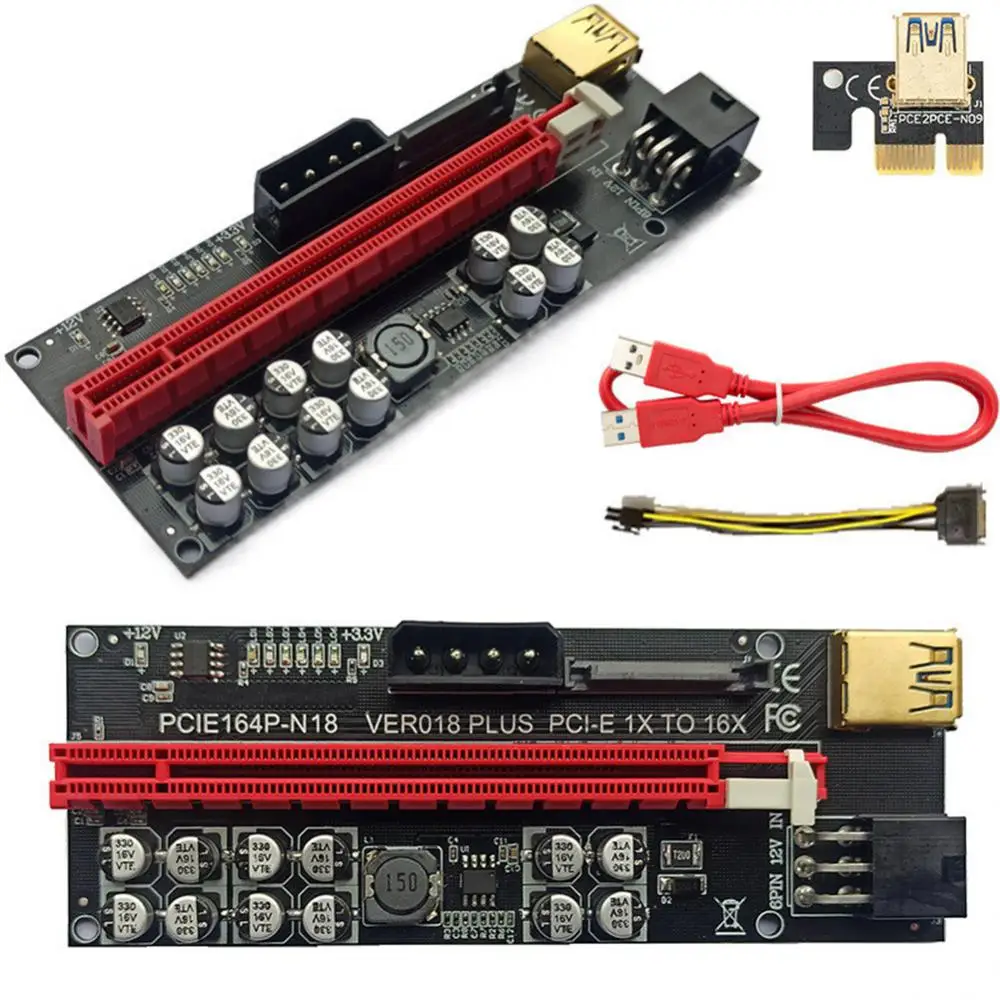 

Усилитель Pci Express Ver018 Plus, переходник для майнинга Btc, удлинитель Pci Express X16 со светодиодным индикатором, Usb3.0, переходник для графического процессора