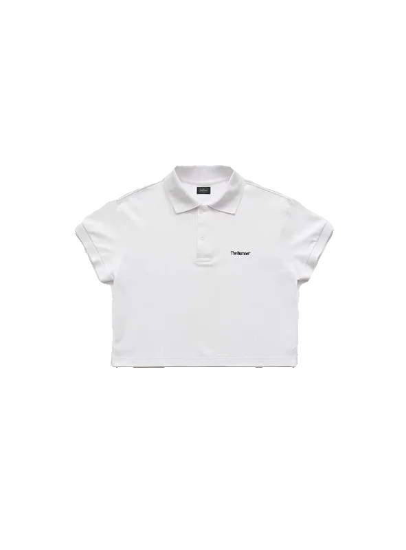 South korea the Barnnet Eight Milk Small Letter Embroidery Button Polo Lapel Loose Casual Short sleeve T-shirt Women