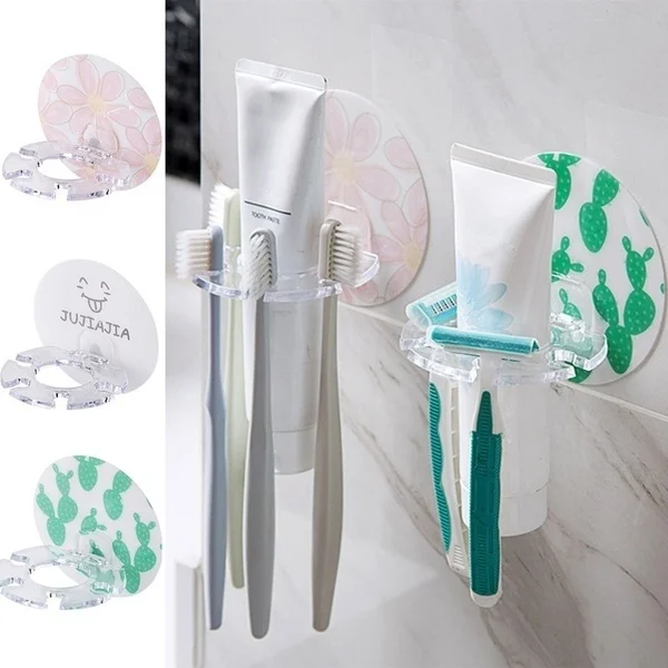 

Toothbrush Holder Wall Holder Toothpaste Shaver Storage Rack Bathroom Accessories Bathroom Organizer Home Decor Door Hanger
