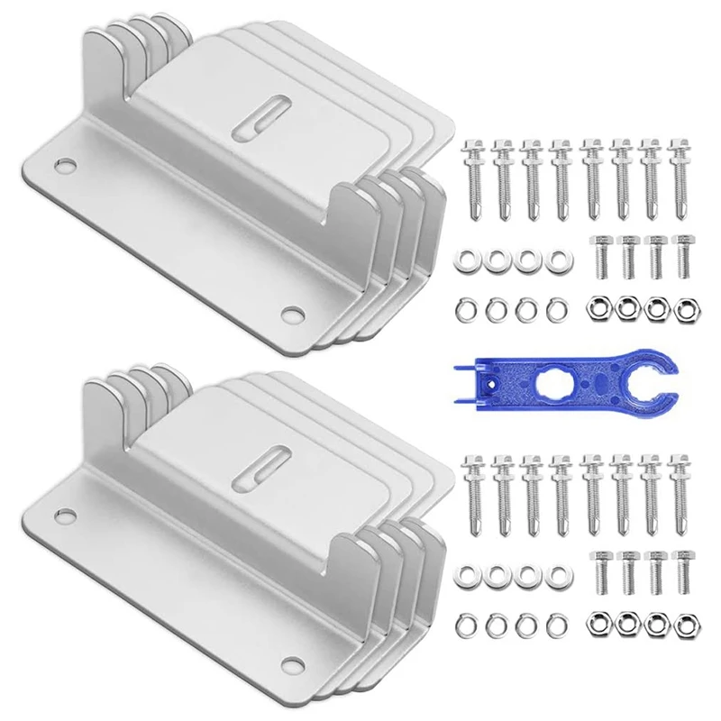 

8 шт., крепежные Z-образные кронштейны для солнечной панели с гайками и болтами