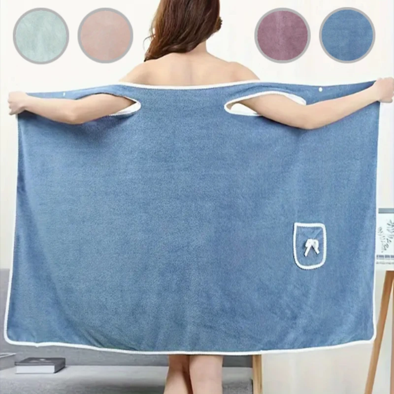 

1PC Bath Skirt For Home Travel Wearable Wrapped Bow Coral Bath Towel Skirt Soft Wearable Bath Towel