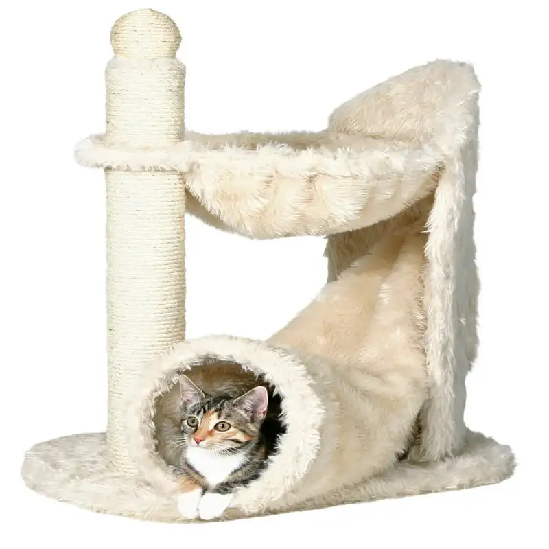 

Gandia Sisal & Plush 1-Level 26.8" Cat Tree with Scratching Post, Hammock & Tunnel, Cream