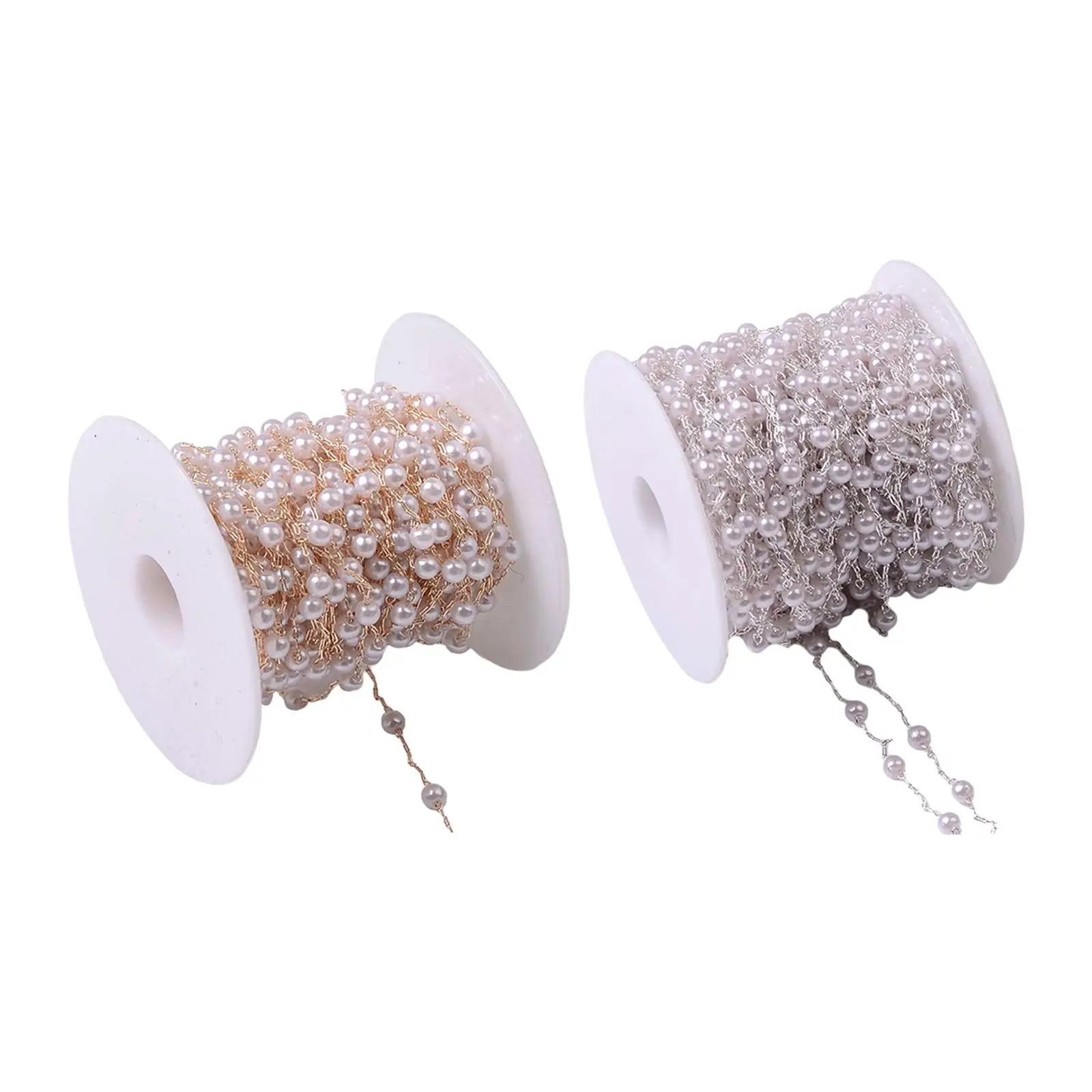 

32.8 Feet Handmade Pearl Beading Chain for Craft DIY Wedding Decoration Jewelry Making