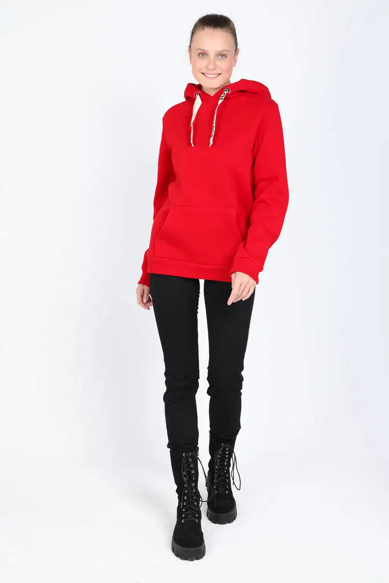 

Women Casual Hooded Sweatshirt Red