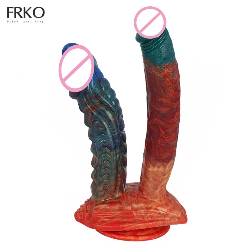 FRKO Fantasy Dual Penis Realistic Dildos For Women Silicone Sex Toys With Suction Cup Clitoral Stimulator Female Masturbation
