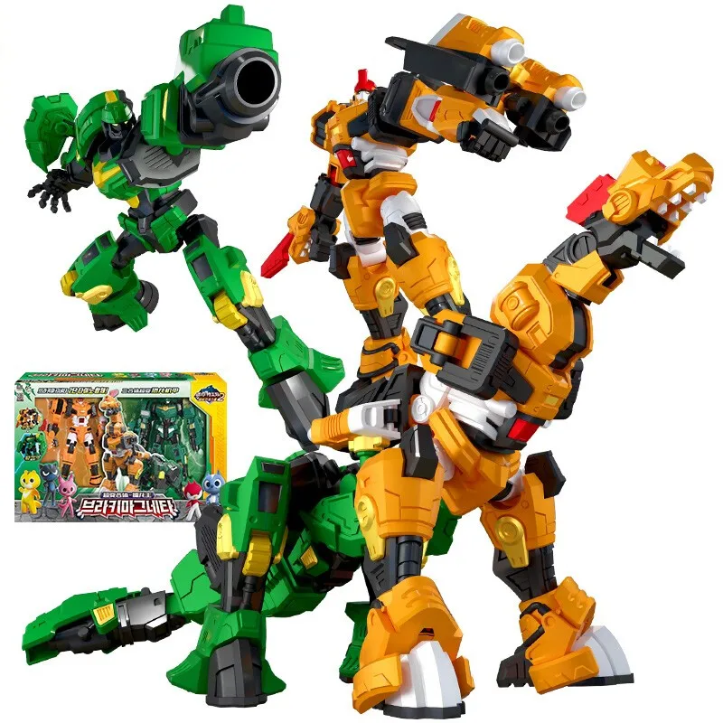 

2 IN 1 Mini Force 2 Super Gino Power Transformation Robot Toys Action Figures Mini Force X Deformation Dinosaur Toy