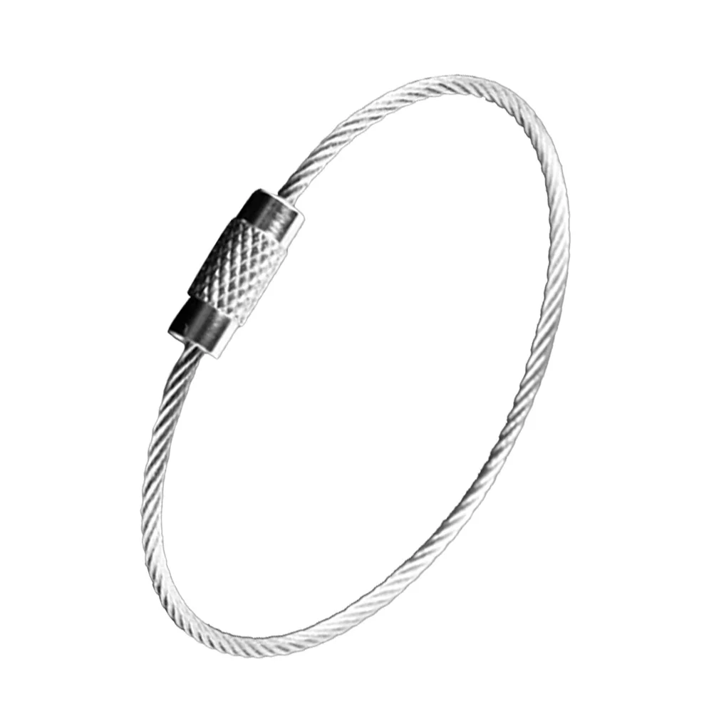 

3pcs Heavy Duty Silver Stainless Steel Wire Key Chain Rings Circle