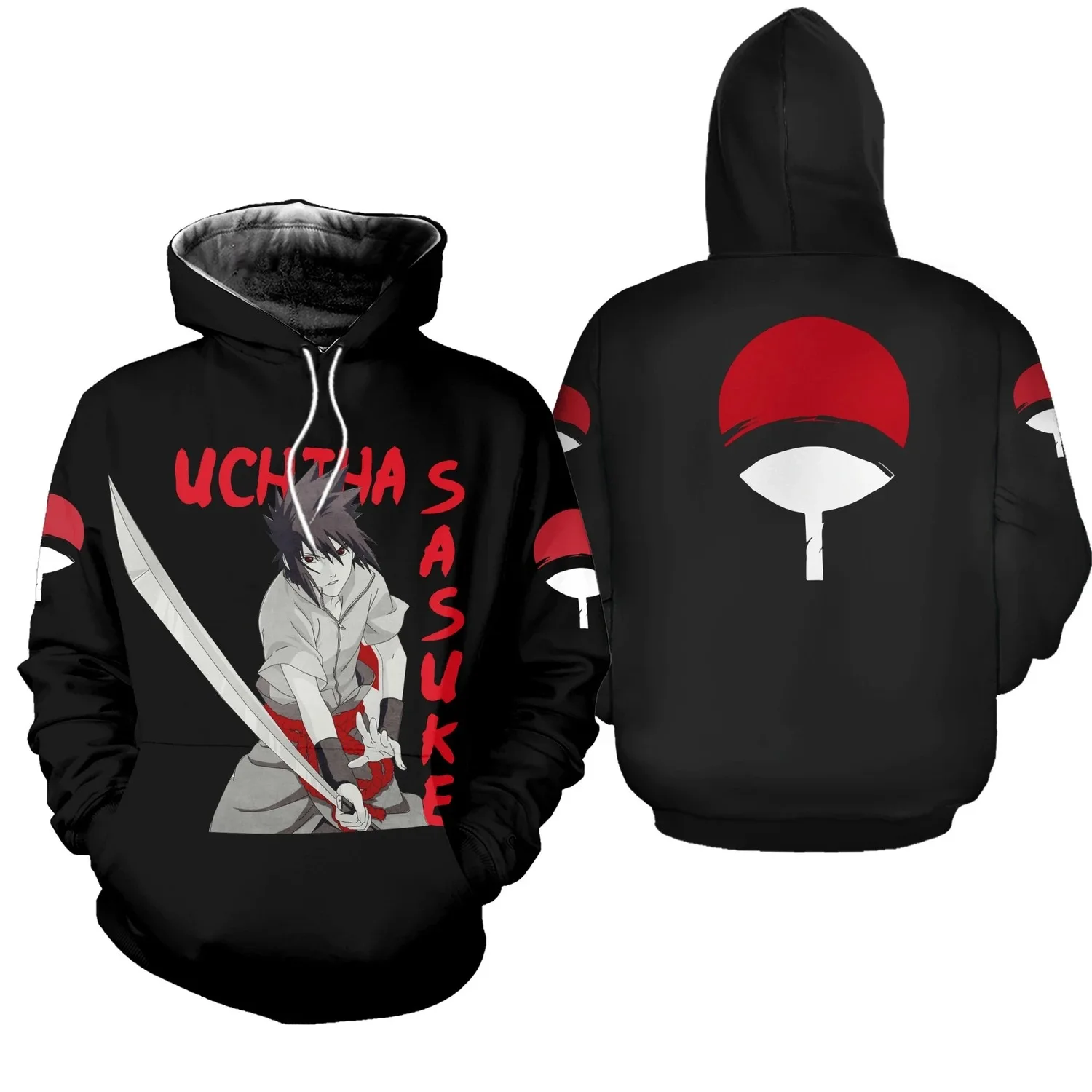 

Naruto Anime Hoodie Oversized Fashion Pullover Long Sleeve Print Casual Cosplay Kakashi Sweater Street Sweater