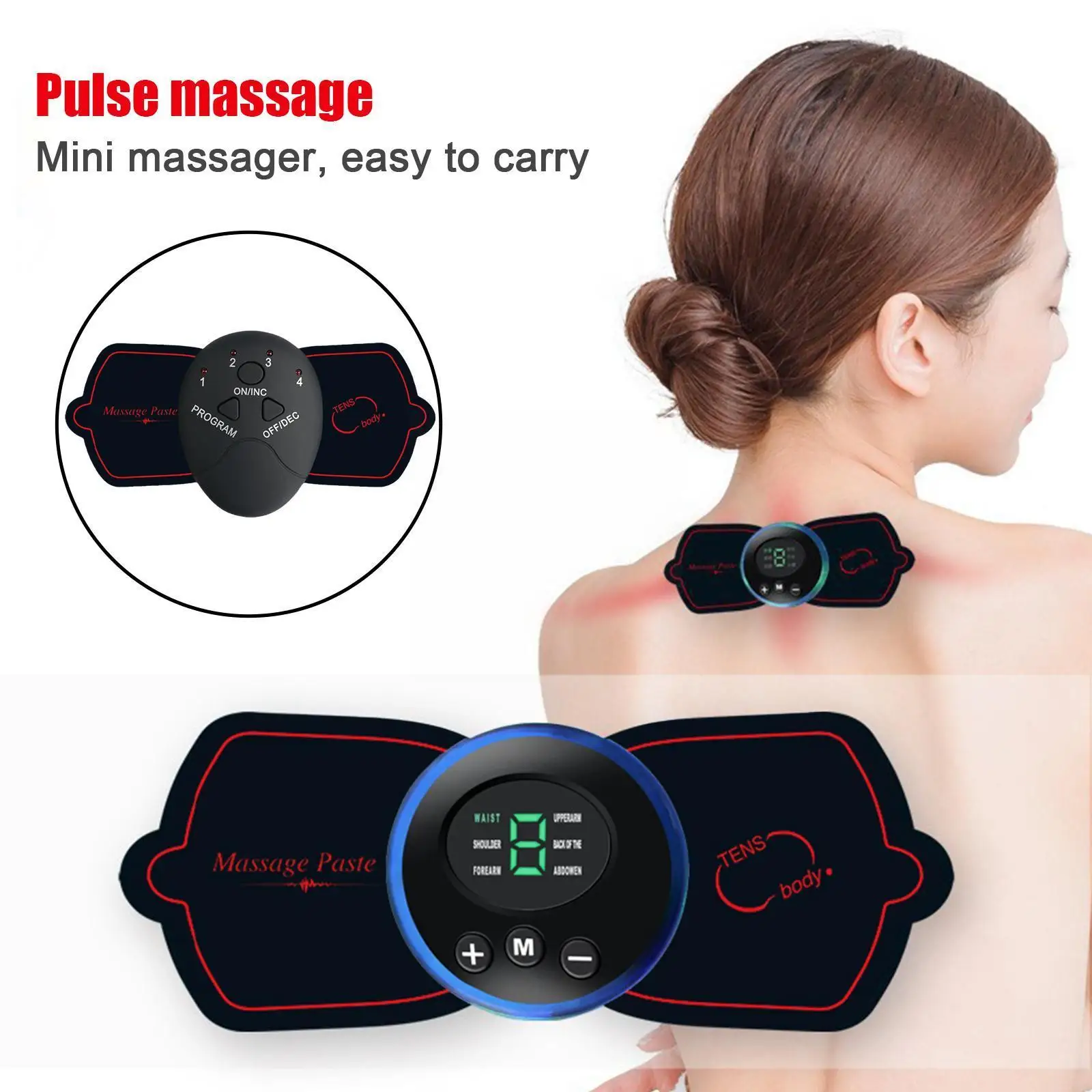 

EMS Mini Cervical Massager Portable Wireless Electric Frequency Pulse Massager Pad For Neck Shoulder Back Waist Arms Legs A Z3G2