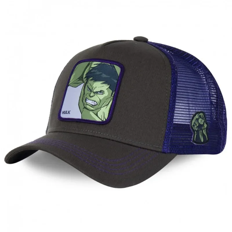 Фото Высокое качество Marvel Бренд Халк Аниме Мультфильм Snapback Хлопковая Регулируемая Бейсболка Дальнобойщика Мужчины Женщины Хип-Хоп Сетчатая Кепка №2