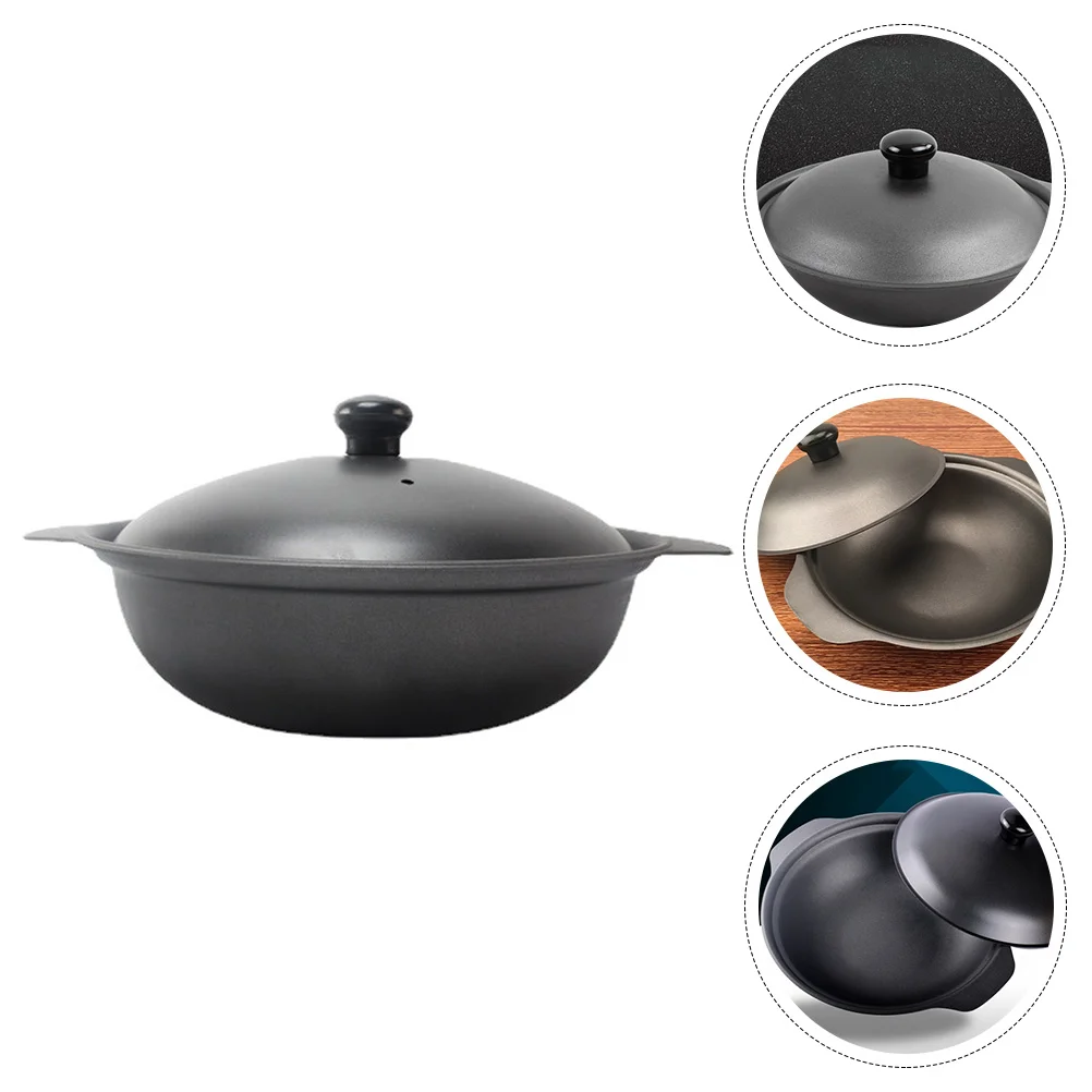 

Stove Casserole Ceramic Cookware Cast Iron Covered Skillet Braised Chicken Rice Pot