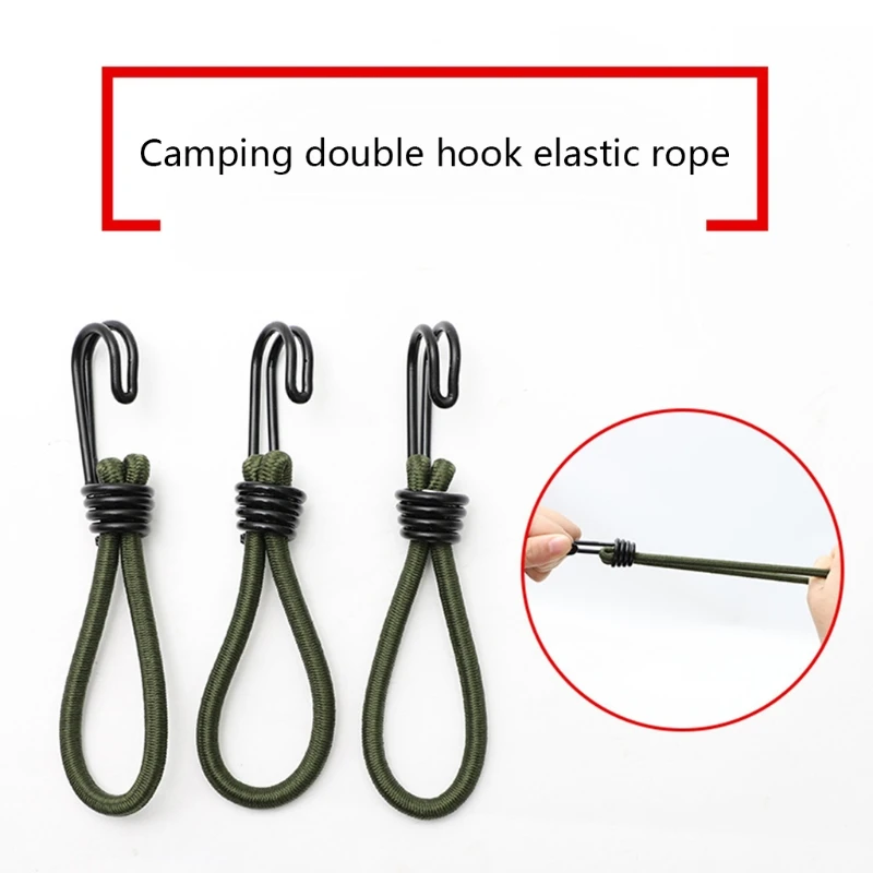

5 Pcs Elastic Tent Ropes Buckle Ground Nail Strap Outdoor Camping Canopy Fixed Binding Belt Hook Cord Fastener