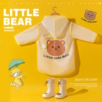 little bear cute childrens waterproof raincoat rain jacket wear coat suit cover clothing kids girl boy yellow green