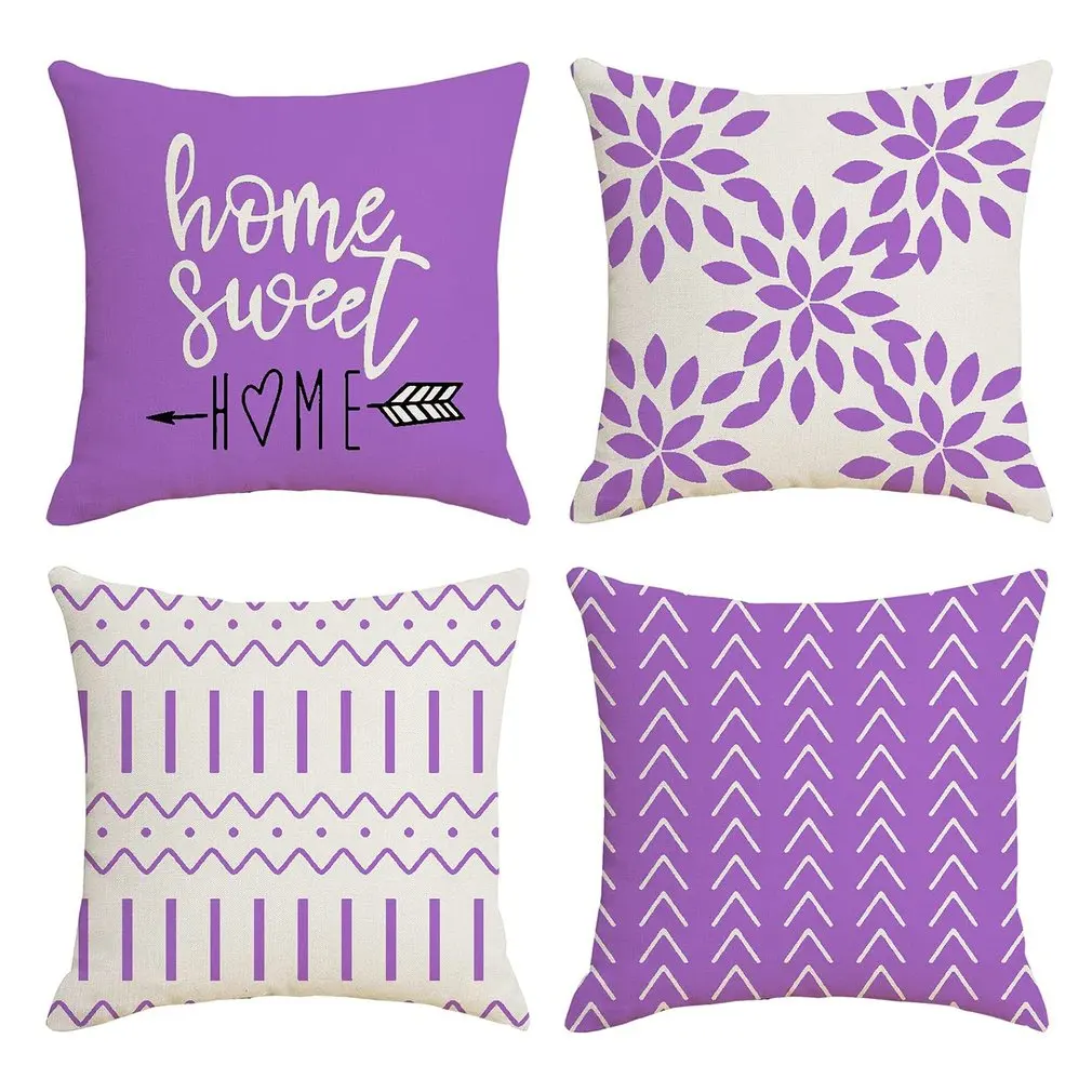 

Pillowcase Linen Pillow Four-piece Modern Chair Car Pillowcase DIY Pillow Single-sided Double-sided