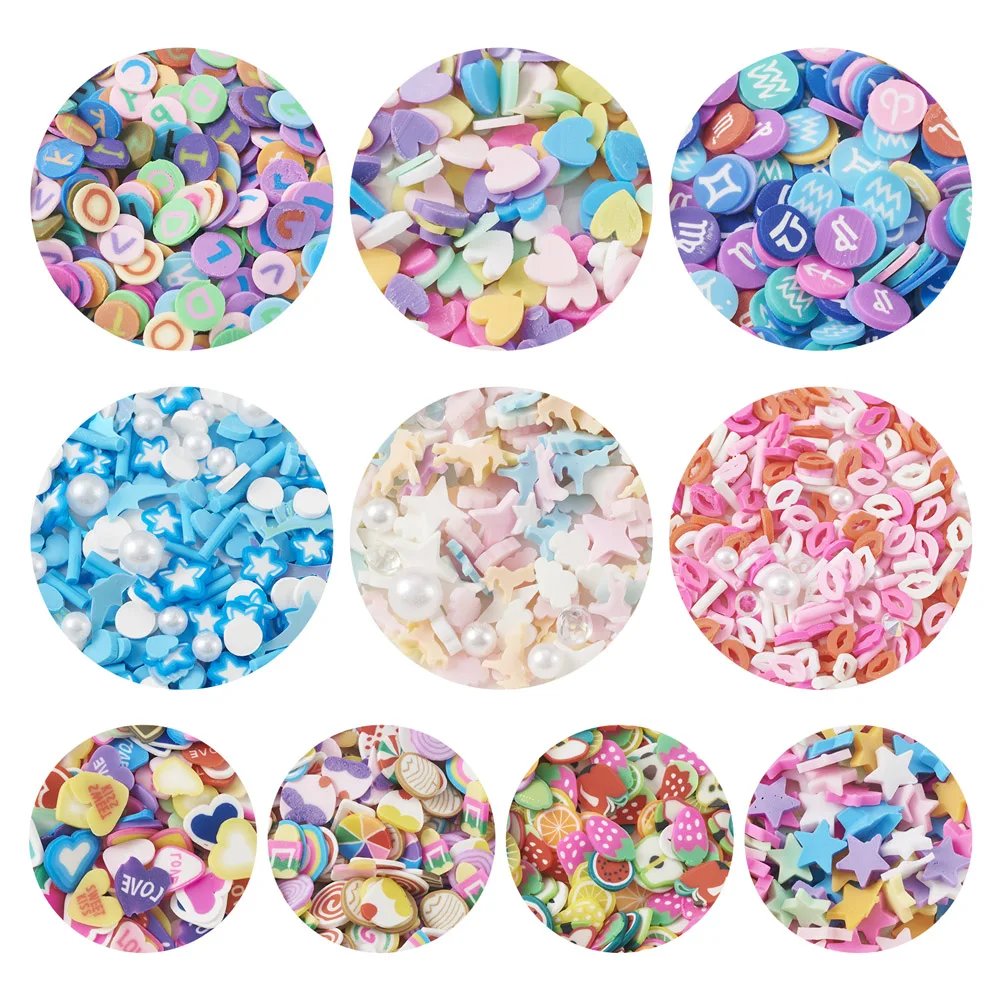 

70G Polymer Clay Cabochons Mixed Shapes Flatback Charms For Jewerly Making Accessories Fashion Women Nail Hair Clip Art Decors
