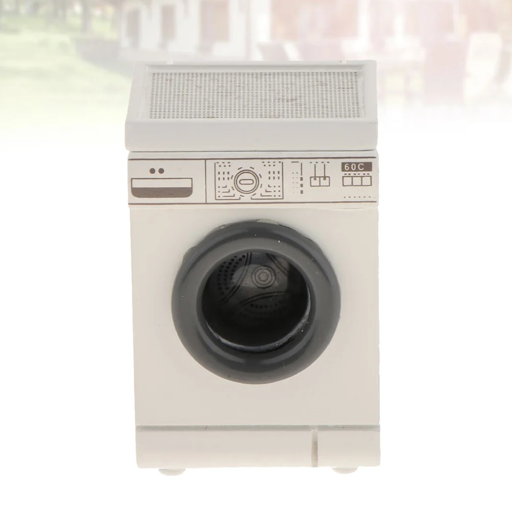 

1 Pc 1: 12 Scale Kids Washer Mini Accessoriesature White Washing Machine for Children DIY Favor Educatioanl