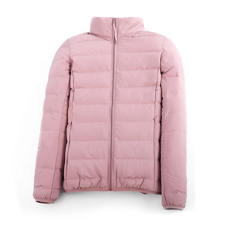 Women Winter Down Jackets 2022 New Stand Collar Light Weight Slim Duck Down Female Coat Solid Portable Puffer Down Parkas