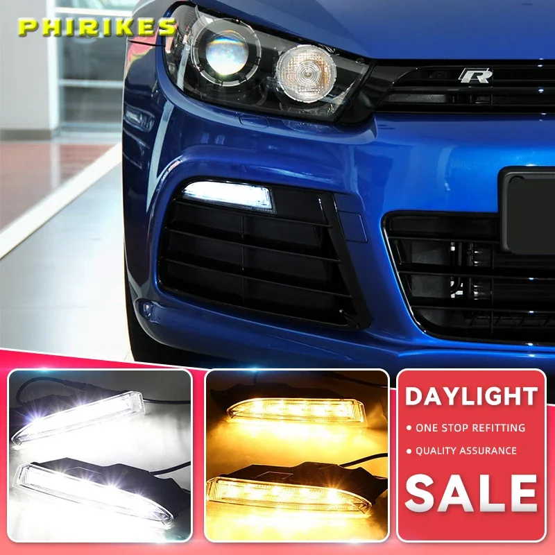 2 шт. 12 В DRL для VolkswagenVW Scirocco R 2010 2011 2012 2013 2014 светодиодные дневные ходовые огни белый