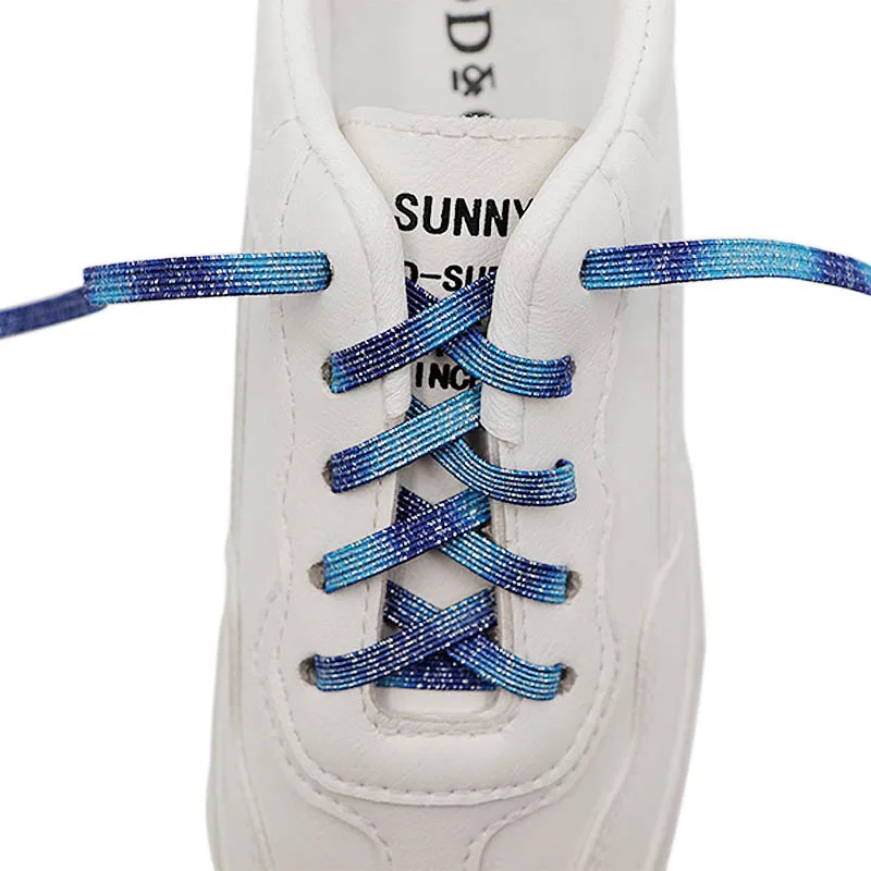 

Эластичные шнурки для кроссовок, растягивающиеся шнурки из металлического шелка, ярко-синего цвета, 6 мм