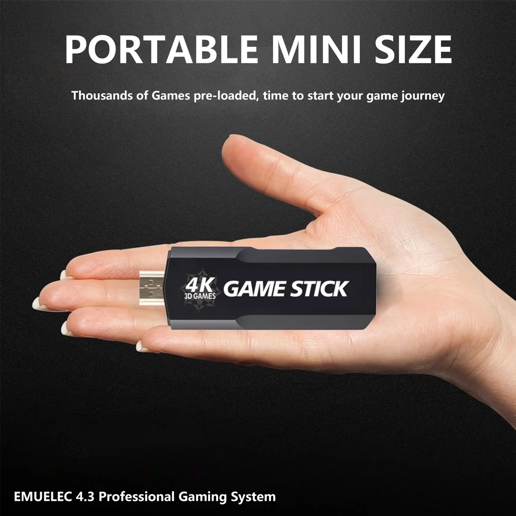 Gd10 Retro Video Game Console Game Stick 128G 4K 60Fps Hdmi Output Tv Low Latency 2.4G Dual Handle Portable for Psp Ps1 Gba Gb