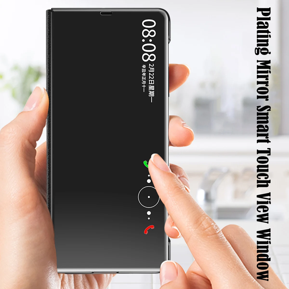 

Smart Touch View Window Flip Cover For Vivo X Fold Case for Vivo X Fold 5G Plating Mirror Magnetic Flip Leather Case with Stand