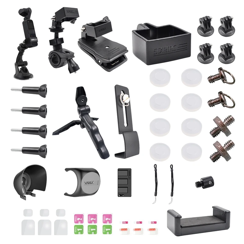 

STARTRC 43 Action Camera Accessories Kit For Pocket 2/For Gopro Hero 9/8/7 Waterproof Housing Case Lens Protective Film