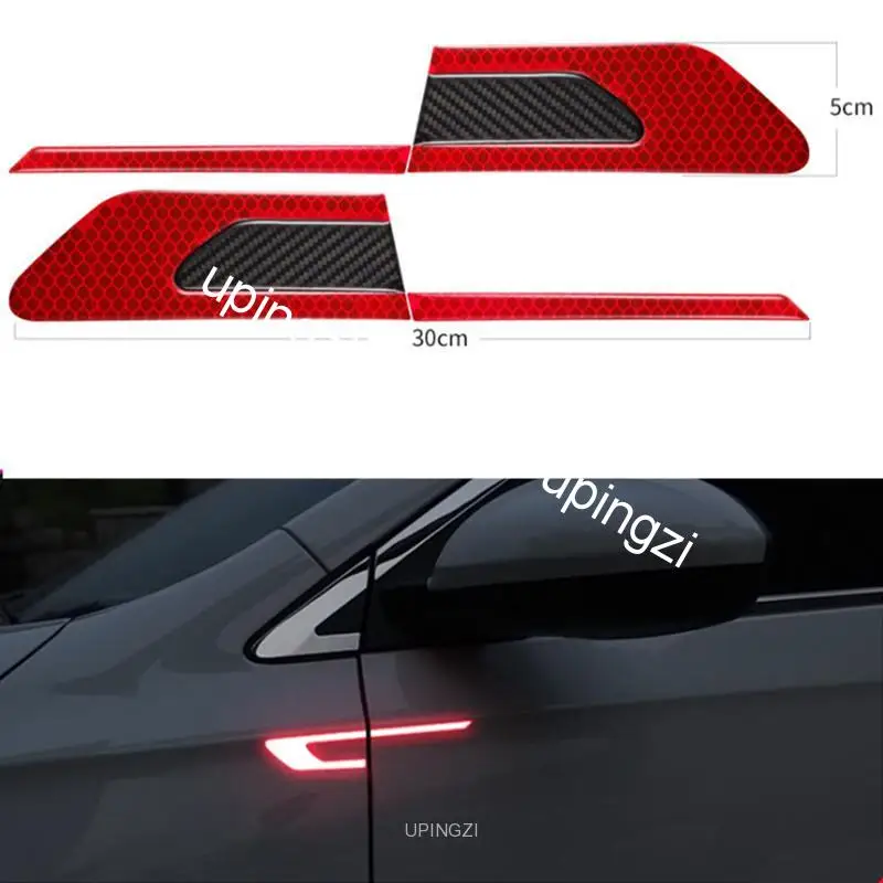 

2Pcs/Set Car Reflective Safety Warning Strip Tape Car Bumper Reflective Strips Warning Stickers Exterior Reflective