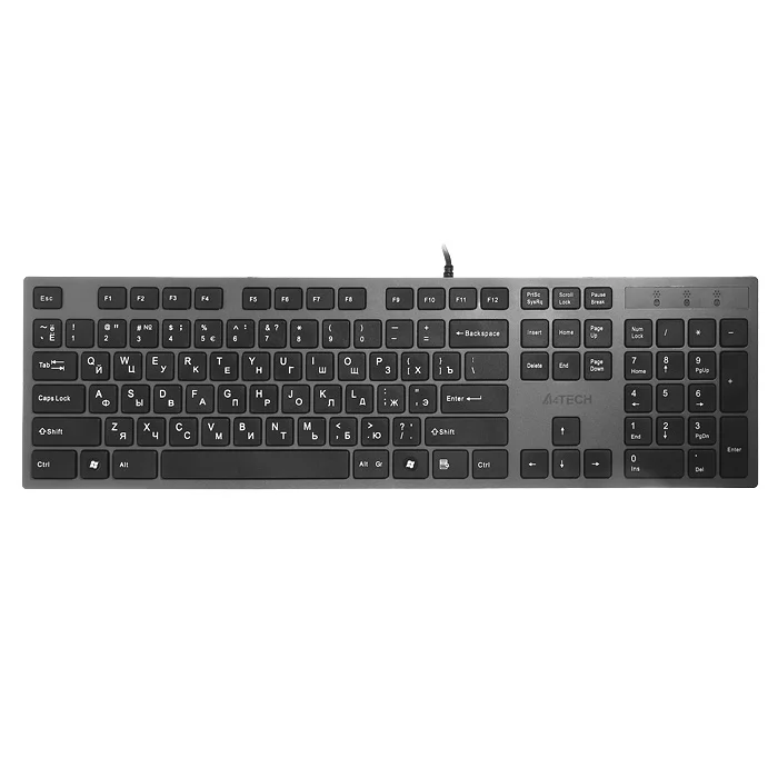 

Клавиатура проводная A4Tech A4 KV-300H серый/черный USB slim, темно-серый