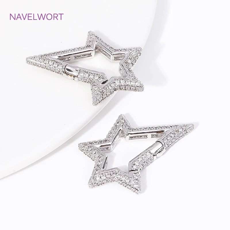 застежки для бижутерии Блестящая циркониевая БЫСТРОРАЗЪЕМНАЯ пружинная