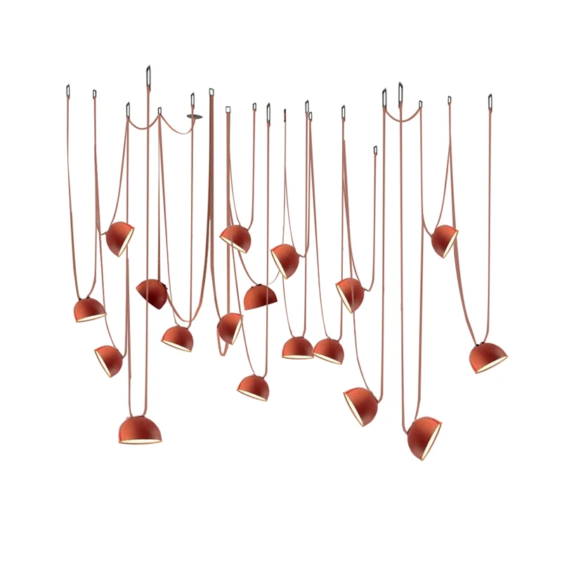 

DIY Textile Belt 2023 New Trendy Dimmable LED Iron Chandelier Hanging Lamps Pendant Light For Dining Room Bar Restaurant