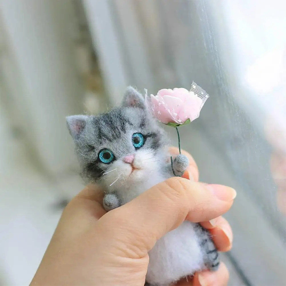 Фото Kawaii и интересные игрушки ручной работы Diy Шерсть Войлок необработанный продукт подарок плюшевые игрушки наборы НЕОБРАБОТАННАЯ музыка Pokin ... №2