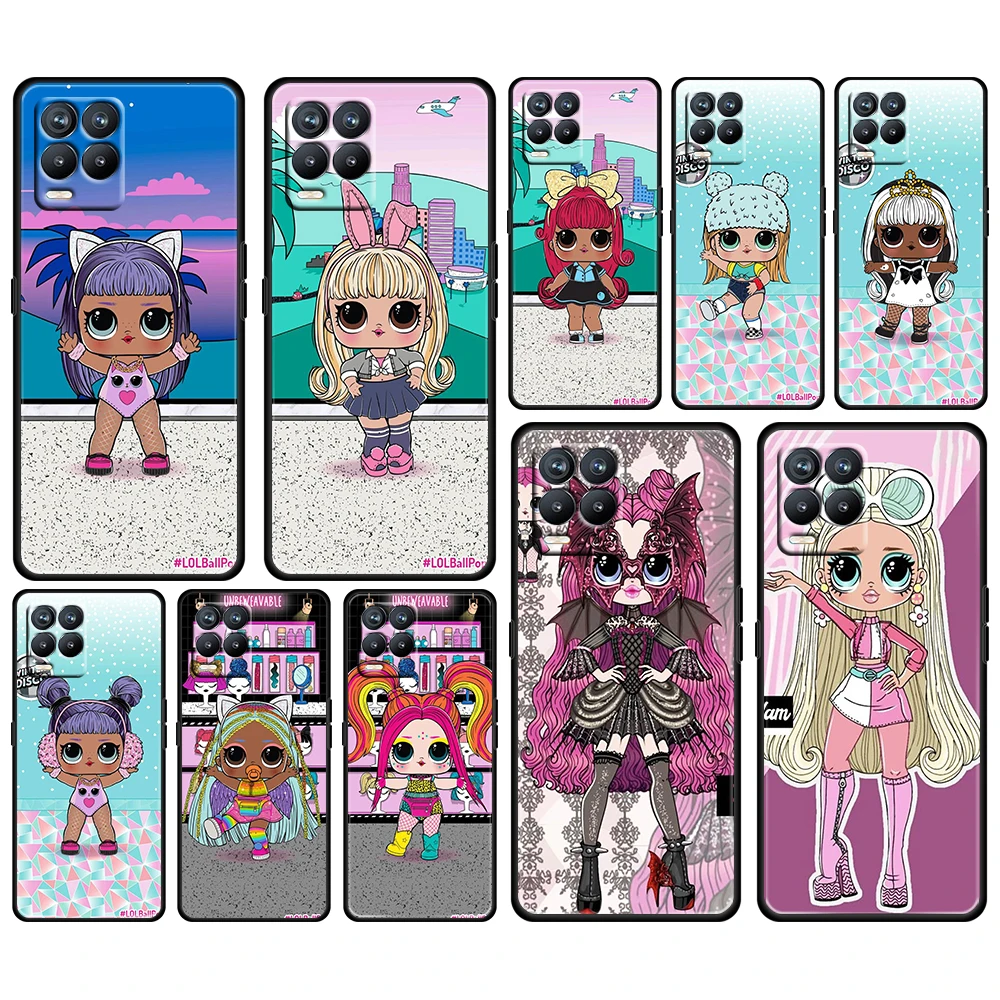 

L.O.L. SURPRISE Cute Doll For OPPO GT Master Find X5 X3 Realme 9 8 6 C3 C21Y Pro Lite A53S A5 A9 2020 TPU Black Phone Case Cover