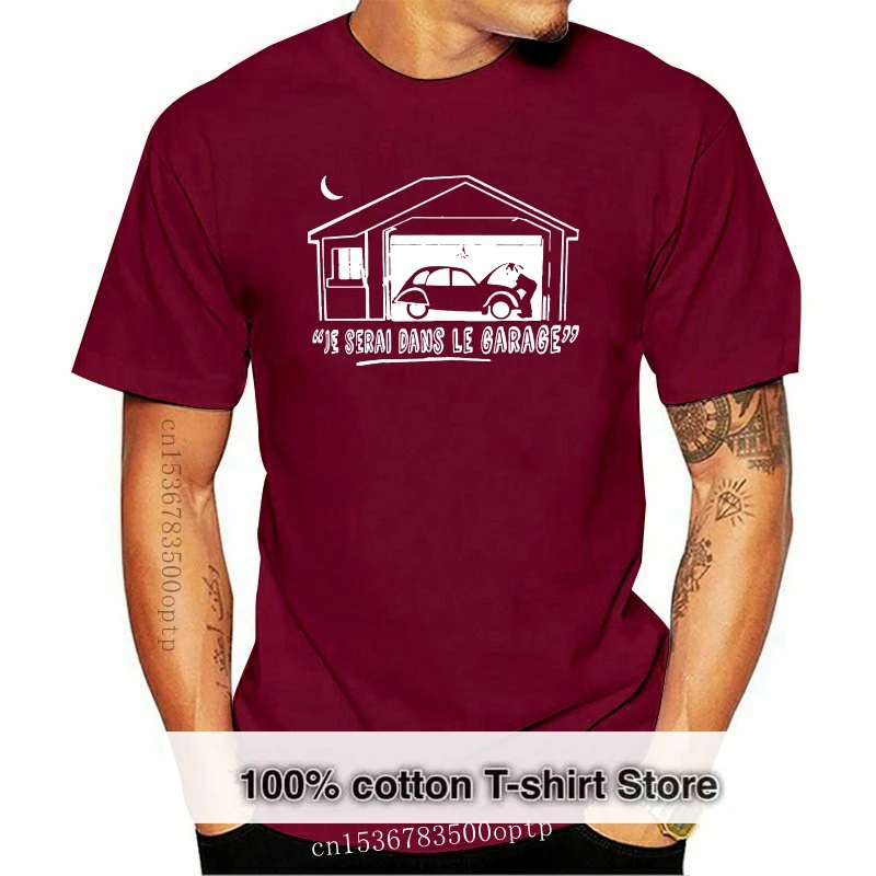 

Новое поступление 2018, Мужская футболка, качественная забавная Мужская хлопковая футболка iwill Be In The Garage с классическим автомобилем, футболка...