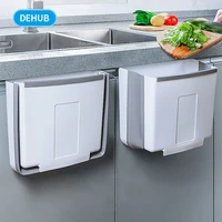 Creative Home Folding Trash Can Hanging Cabinet Door Storage Large Capacity Space-saving Trash Basket Kitchen Storage Box