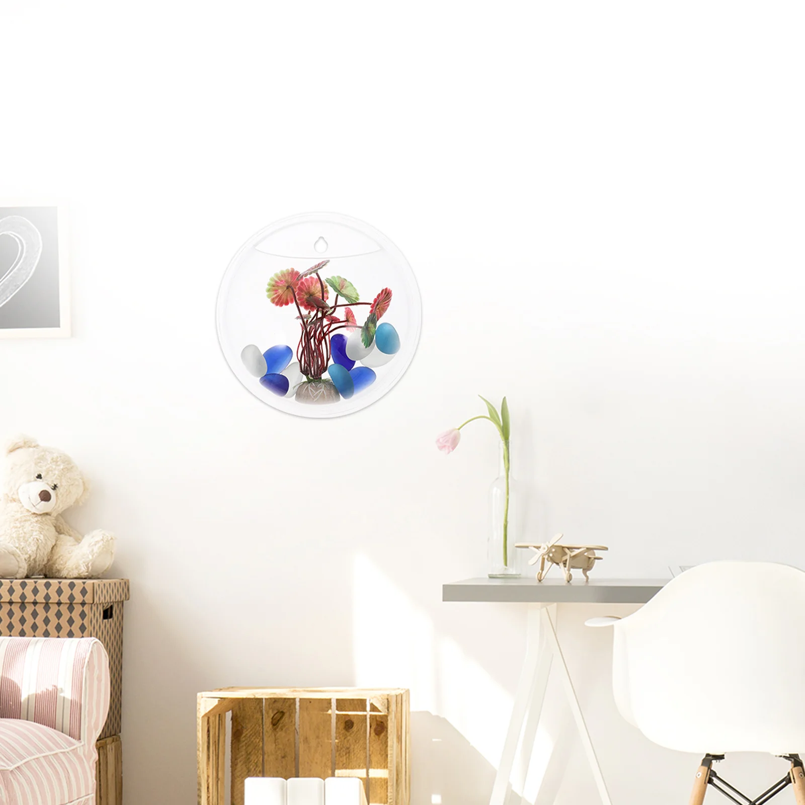 Прозрачная креативная настенная акриловая миска для рыбы аквариум домашний