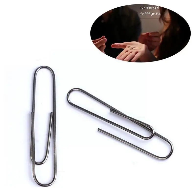 Nitinol Paper Clip Illusion Self Bending Wire Mentalism Street Change Paper Toys Prop Memory Metal Trick Clip Stage S1I6