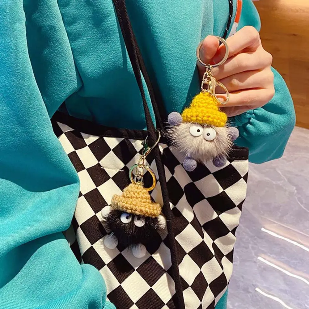 

Mink Fur Girls Small Briquettes Boys Doll Key Chains Korean Style Key Ring Bag Pendant Decoration Car Key Accessories