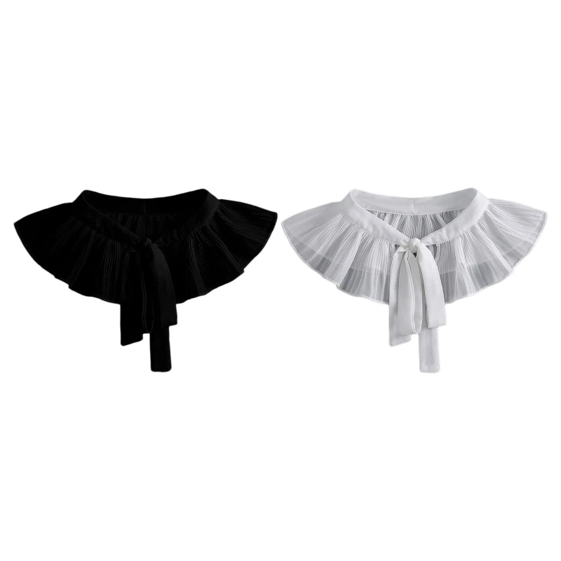 

False Collar Ruffle Dickey Collar Detachable Collar Easy To Wear Women Sweater Collar Venise Lace Up Neckline