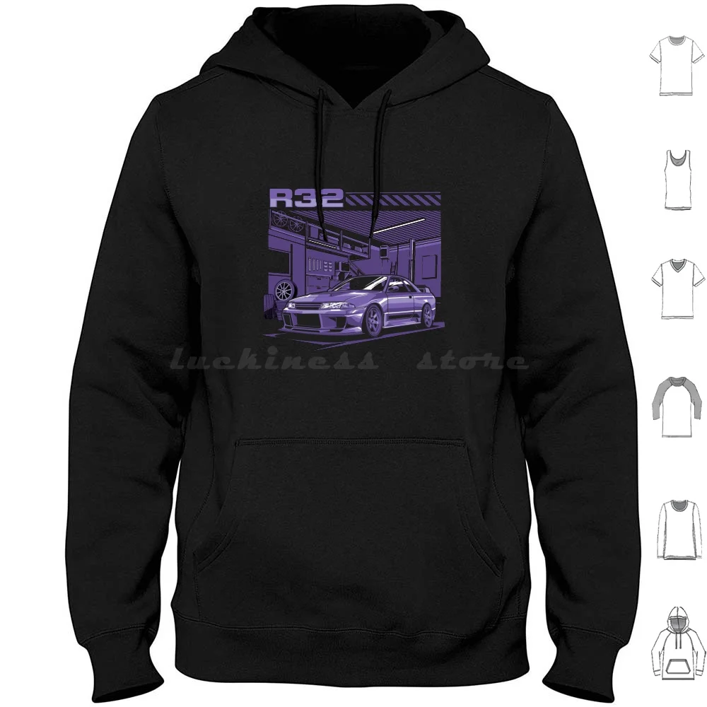 

Толстовки Nissan Skyline R32 с длинным рукавом, Nissan Skyline R32 Rb26, Nissan Skyline R32, Nissan R34, R33, R32, Nissan R34