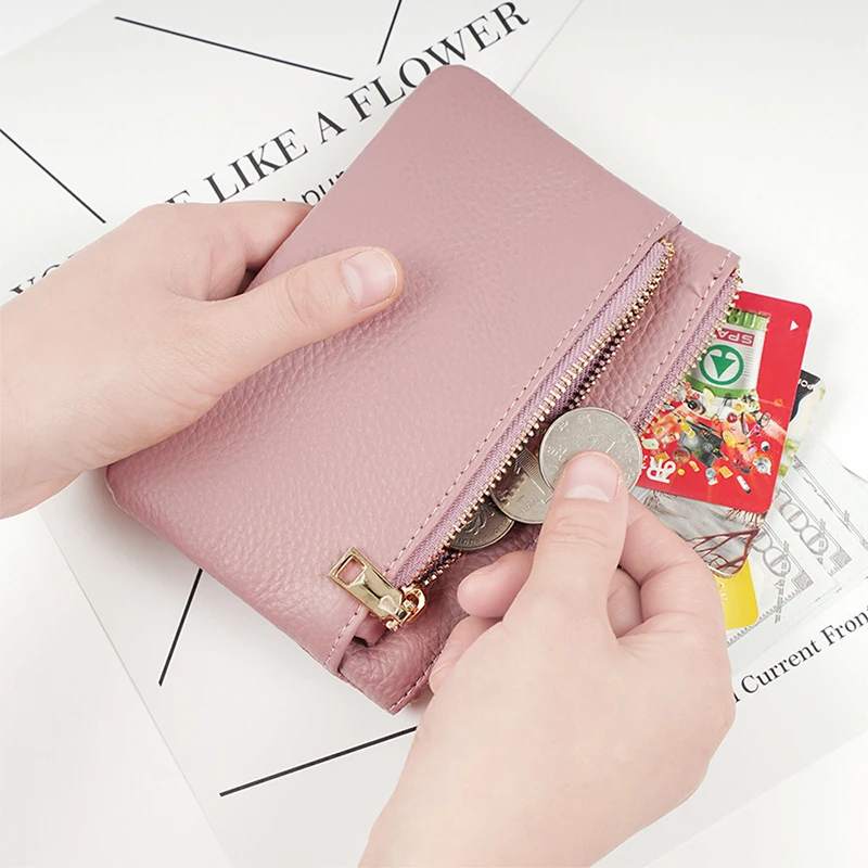 Кошелек из натуральной кожи с именем под заказ роскошный бумажник на молнии