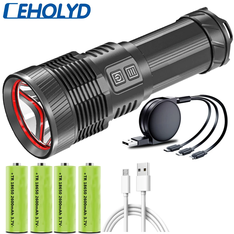 CEHOLYD Ultra Bright XHP70.2 High Quality Tactical Led Flashlight Powerful Torch Usb Rechargeable 18650 26650 Battery Lantern