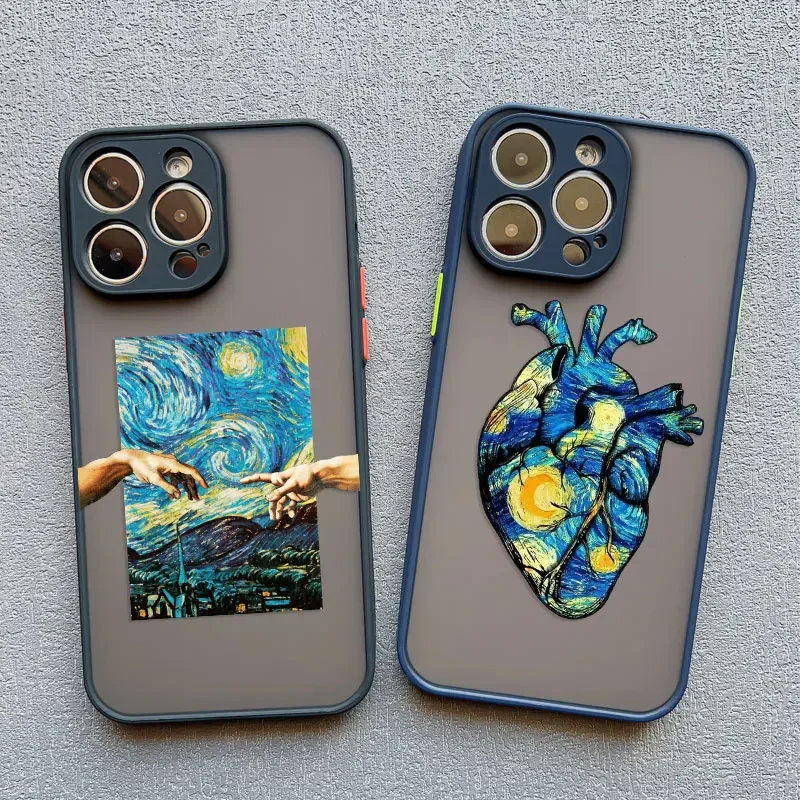 Чехол для телефона с рисунком Ван Гога iPhone 16 15 11 12 14 13 Pro Max Mini XS XSM XR 7 8 Plus милые чехлы