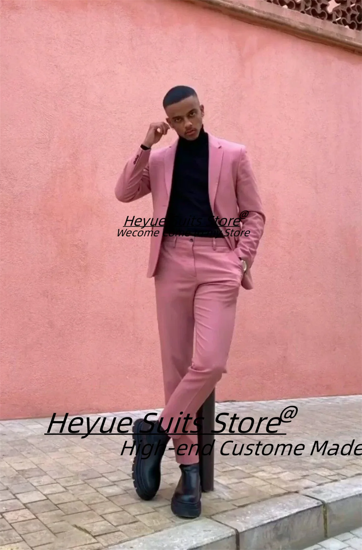 Красивые розовые модные мужские костюмы облегающие смокинги для жениха с
