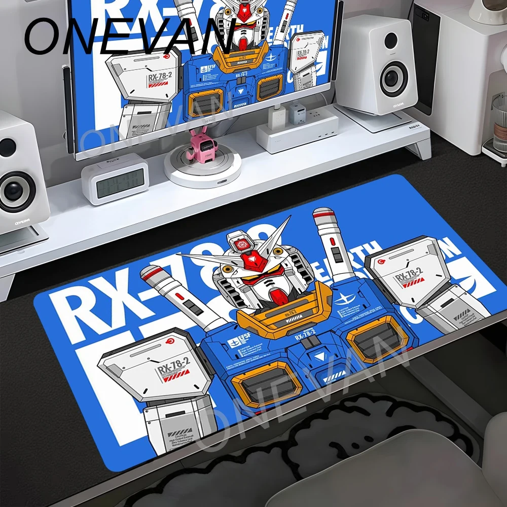 Фото Коврик для мыши XXL Gundam, большой игровой коврик для клавиатуры, большой настольный коврик, нескользящий коврик для мыши 90x40 см для компьютера №1