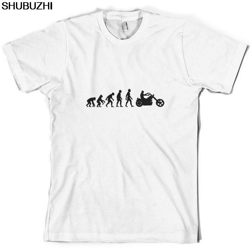 

Evolution Of Man Chopper Motorcycle - Mens T-Shirt Bikeer - Rock Print T Shirt Mens Short Sleeve Hot Tops Tshirt Homme