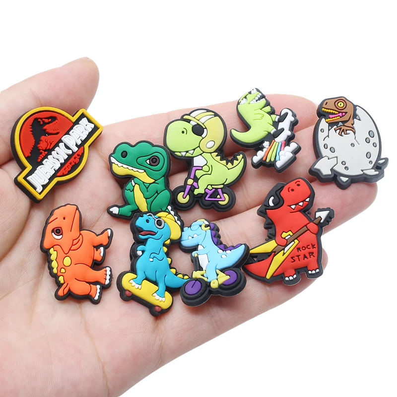 

1 piece shoe charm dinosaur crocodile accessories designer fun cartoon character crock charm gift for kids and girls