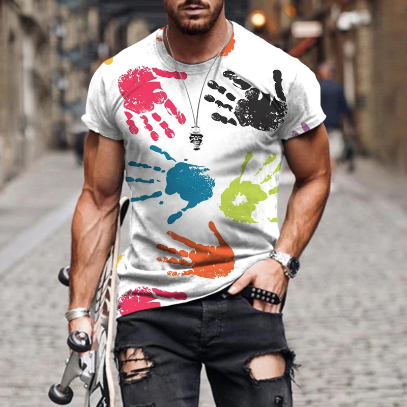 

Summer Men Clothes Streetwear 3D Printed Oversized T Shirt Summer Short Sleeve Tee Fashion Graffiti Tracksuit Male Clothing New