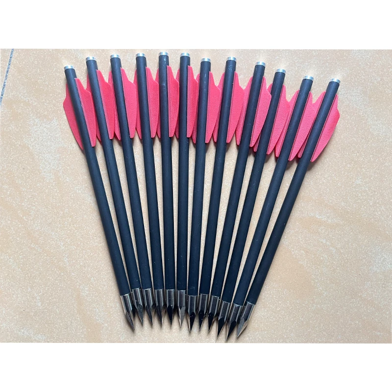 

12/24pcs 6.3" pure carbon Crossbow Bolts Arrows O.D.6.0mm Archery hunting outdoor sports
